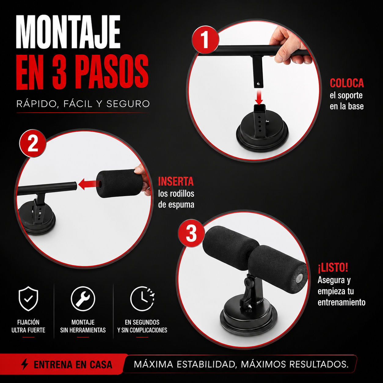 Soporte para abdominales con ventosa